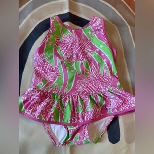 Lilly Pulitzer Girls One Piece Swimsuit w/ Ruffles - size 18-24
